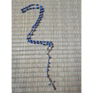 Blue Beaded Catholic Rosary